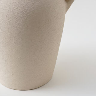Homez Clay Stone Pot Vase 22*25*29Cm, Offwhite