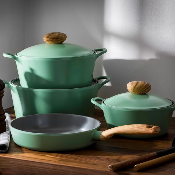 Neoflam Retro 7 Pieces Ceramic Cookware Set Green  image number 4