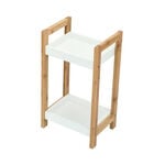 2 Tiers Bamboo Mdf Wall Shelf White image number 2
