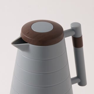Dallaty Plastic Thermos With Wood Details, Light Blue, 1L