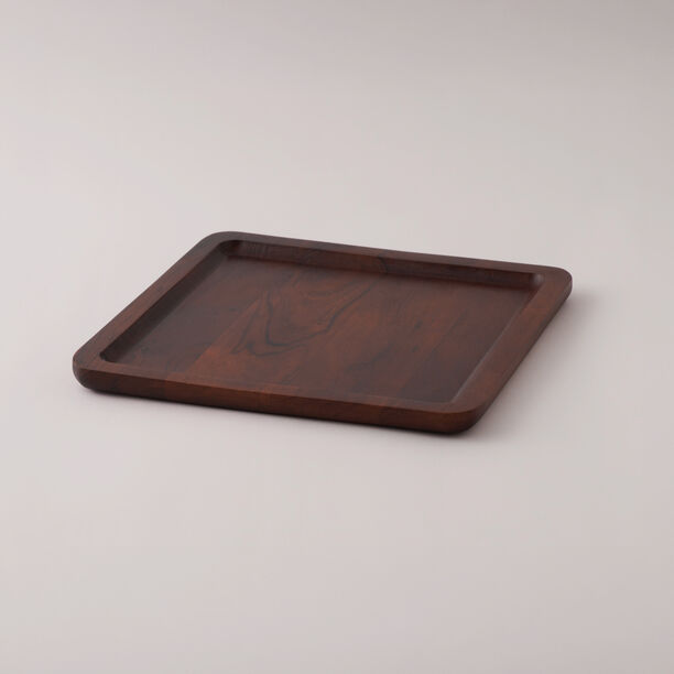 Alberto wood large square tray 30*30*2cm, brown image number 2