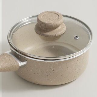 Alberto aluminum milk pot 1.5L with lid, cream