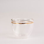 6 Pcs Double Wall Cawa Glass Cup Calligraphy Design Gold image number 1