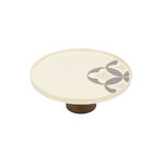 La Mesa creamy porcelain cake stand w wooden base 30cm image number 2