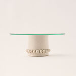 Selah off white glass cake stand 30.5*30.5*12 cm image number 2