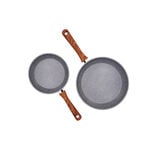  2 Pcs Forge Aluminum Granite Frypan Set image number 1