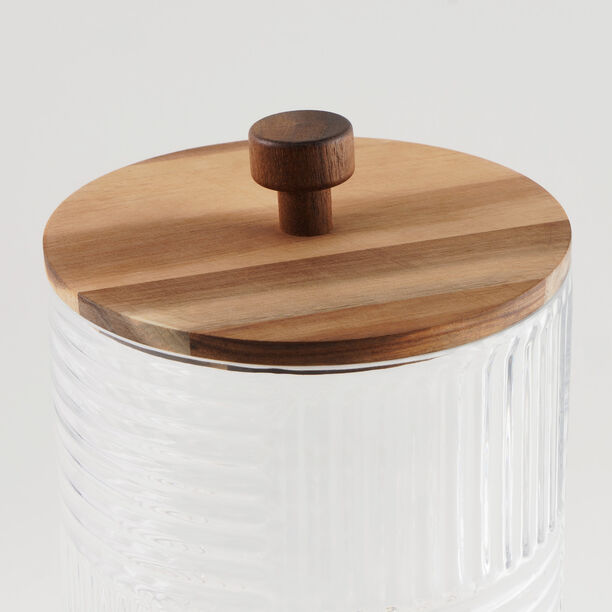 La Mesa Glass Beverage Dispenser With Wooden Base 18.2*40Cm image number 5