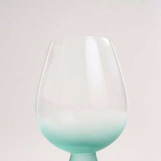 Tumbler Glass Set Blue Base Plain 4 Pcs Stem Glass