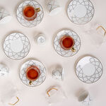Dallaty white and gold porcelain tea and coffee cups set 18 pcs image number 5
