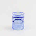 هومز حامل شموع مضلع زجاج 13.3*13.3*15.4سم، أزرق image number 1