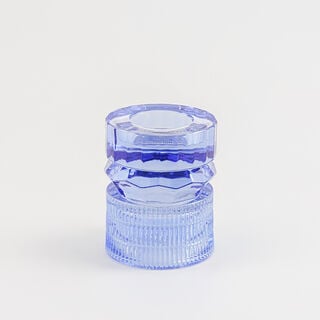 هومز حامل شموع مضلع زجاج 13.3*13.3*15.4سم، أزرق