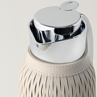 Dallaty 1.2L stainless steel vacuum flask silver & beige