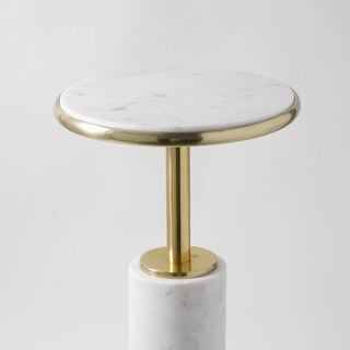 Homez marble side table 31*31*62cm, white