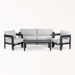 Homez patio set 4pcs aluminum frame, olefin fabric cushions, black image number 0