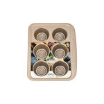 قالب مافن حجم كبير بسطح غير لاصق 6 اكواب لون ذهبي من البرتو  image number 10