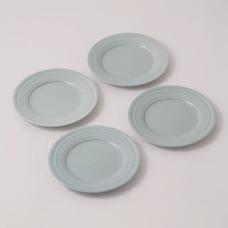 La Mesa embossed porcelain side plate set, 4pcs, green 7.5"