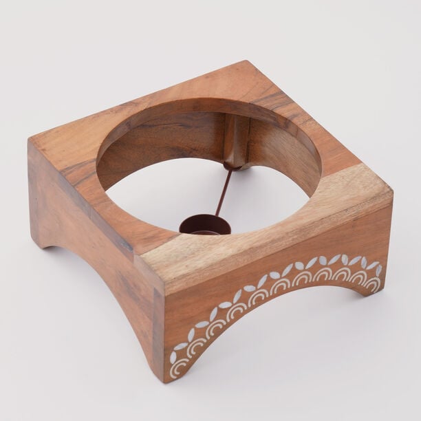 Pearl Collection La Mesa Bean Pot Steel With Wood Base, 42*25*21.5 cm image number 1