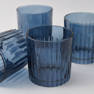 La Mesa Glass Tumbler Set 4Pcs 300Ml, Blue