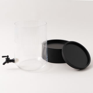 La Mesa glass beverage dispenser with black base 3.2L