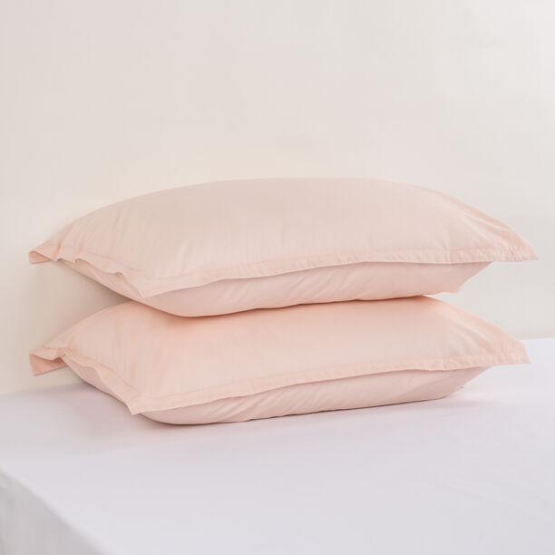 Boutique Blanche Pillow Cover Set 100% Cotton 200Tc Percale Standard Pink 75*50 Cm image number 0