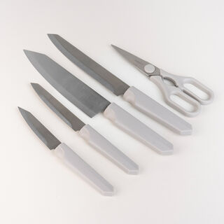 Alberto stainless steel knife set with wooden knife block 6 pcs