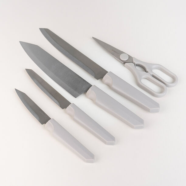 Alberto stainless steel knife set with wooden knife block 6 pcs image number 0