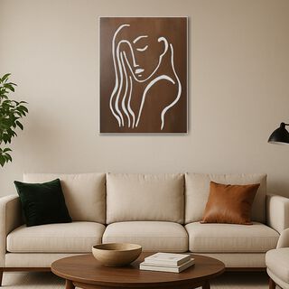 Homez wall art framed lady canvas 90*120cm