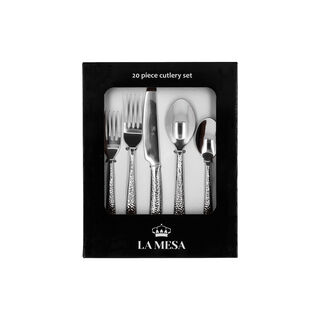 La Mesa silver stainless steel cutlery set 20 pc