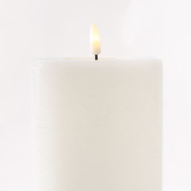 LED rustic candle in white 10*25cm image number 0