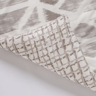 Cottage microfiber block chevron print 6pc super king comforter set, grey 250*260cm