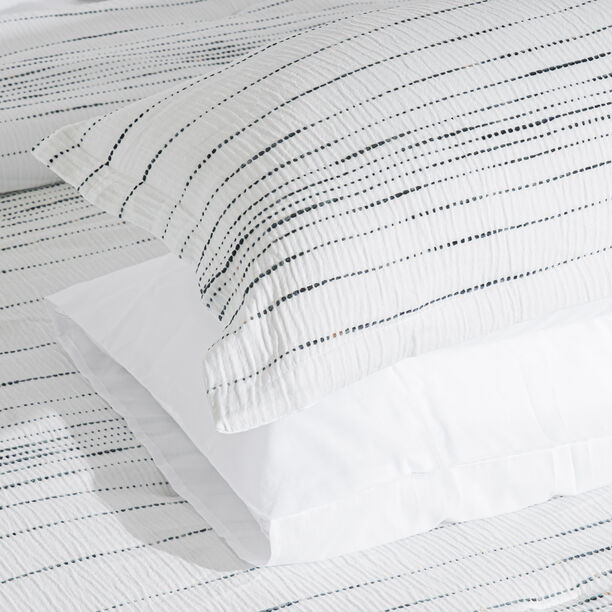 Cottage 6pcs stripes white queen comforter set, 200*240cm image number 7