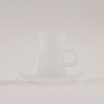 Dallaty 12pcs glass tea set, white frosted image number 1