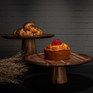 Alberto wooden cake dome with stand 36*13.5 cm