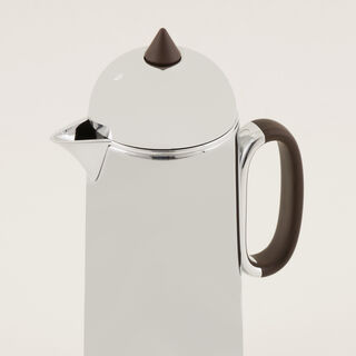 دلتي طقم دلة قطعتين ستانلس ستيل فضي لامع مع خشب بسعة 1 لتر لكل قطعة