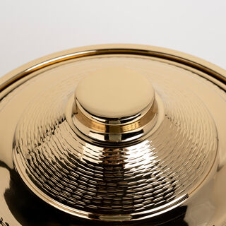 Large Bamboo Basket With Jar Gold