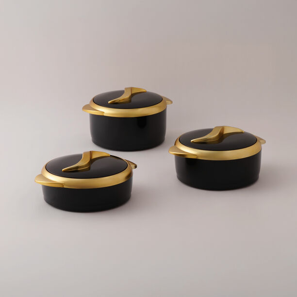 البرتو طقم قدور 3 قطع ستانلس ستيل، أسود وفضي image number 0