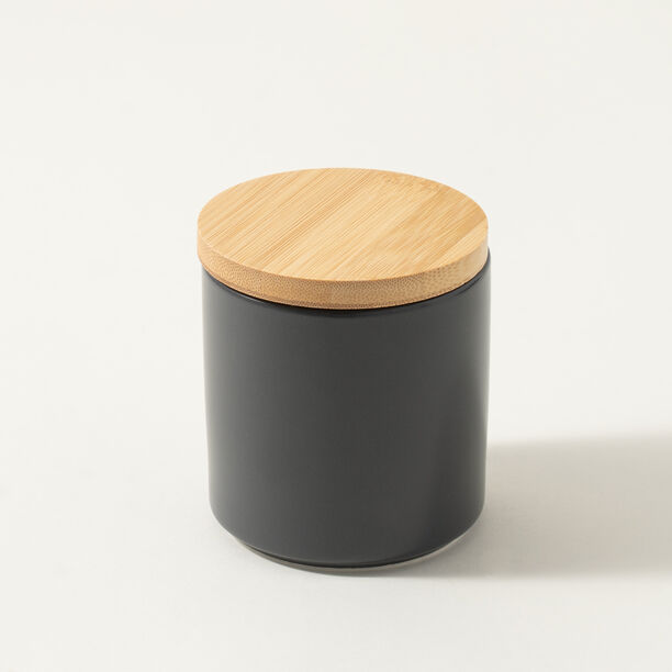 3 Pcs Grey Chalk Storage Jars With Bamboo Lid image number 3