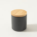 3 Pcs Grey Chalk Storage Jars With Bamboo Lid image number 3