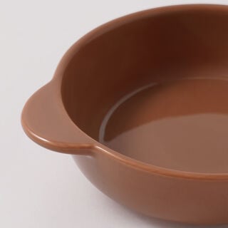 Alberto 6.8" ceramic roung baking pan 17.3*13.8*4cm, brown