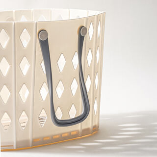 Cottage collapsible plastic laundry basket 26L, white