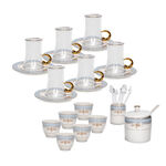 28Pc Arabic Tea And Coffee set Porcelain Royal Blue image number 1