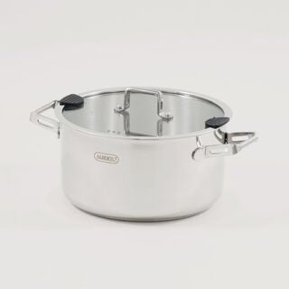 Alberto stainless steel 7pcs cookware set, silver