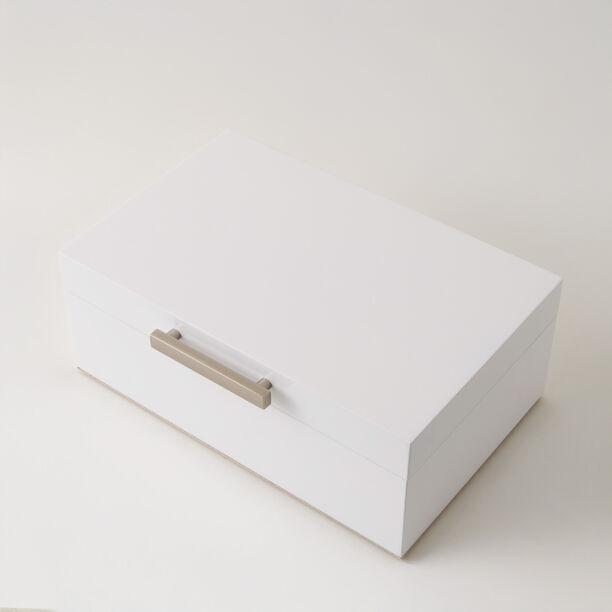 هومز صندوق مجوهرات صغير وطبقتين للتخزين أم دي أف 23*14.7*8.8سم، أبيض image number 1