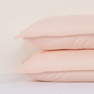 Boutique Blanche Pillow Cover Set 100% Cotton 200Tc Percale Standard Pink 75*50 Cm