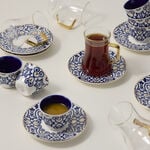 Dallaty blue and gold porcelain tea and coffee cups set 18 pcs image number 4