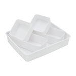WHITE ORGANIZER TRAY with DIVIDERS WOVEN SET OF 5 image number 2