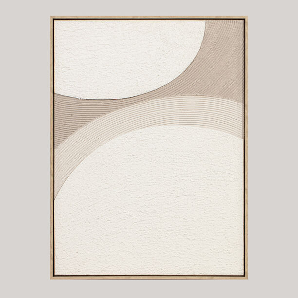 هومز لوحة جدارية كانفاس بإطار خشبي، بيج 60*80سم image number 0