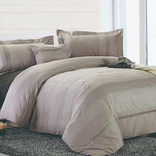 Cottage 3 Pieces Cottone Comforter Set Emproidered Pillow Shams Twin Size 160×220 Cm
