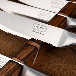 Alberto Stainless steel 1.4116 German Steel 5" 6 Pcs Steak Knife Set