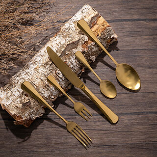 20PCS CUTLERY SET SHINY AND MATT GOLD